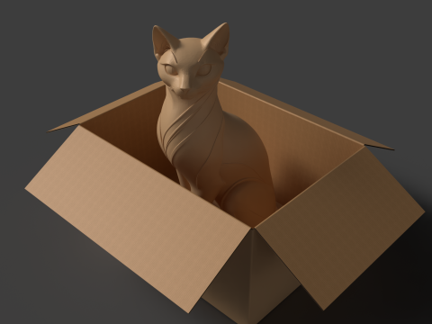A real cardboard box 3D Model