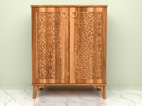 Decorative Shoe Cabinet 3D Model
