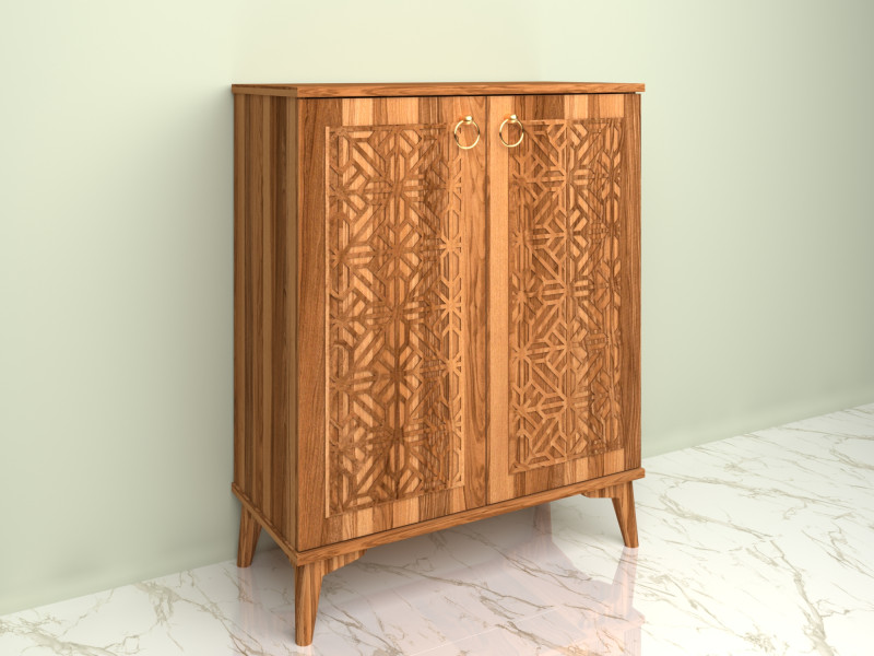 Decorative Shoe Cabinet 3D Model .c4d .max .obj .3ds .fbx .stl .blend