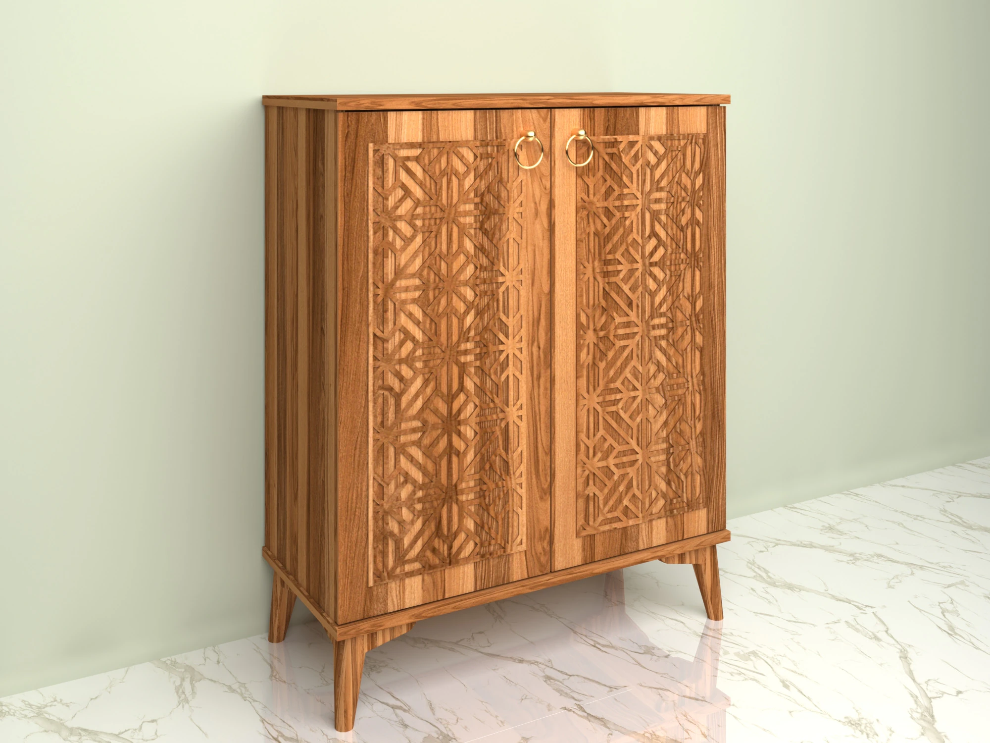 Decorative Shoe Cabinet 3D Model .c4d .max .obj .3ds .fbx .stl .blend 