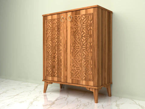 Decorative Shoe Cabinet 3D Model