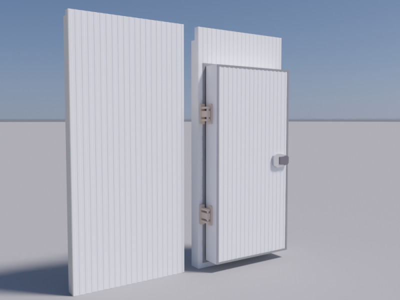 Cold Room Doors And Wall Panel 3D Model .c4d .max .obj .3ds .fbx .stl .blend 