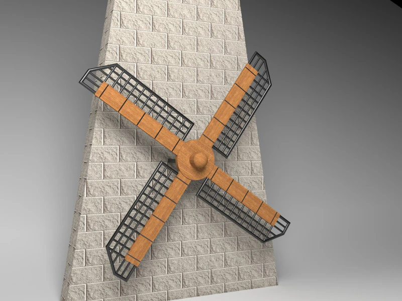 Млин 3D Модель .c4d .max .obj .3ds .fbx .stl .blend