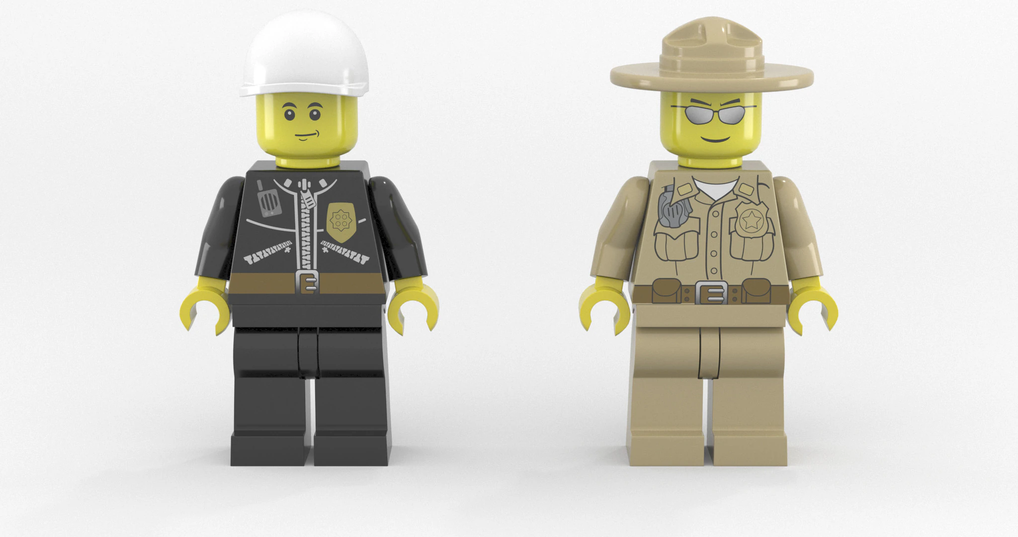Lego Minifigure High Poly Police Pack 3D Model .c4d .max .obj .3ds .fbx .stl .blend 