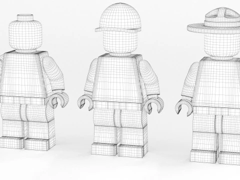 Lego Minifigure High Poly Police Pack 3D Model