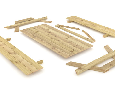 Table de pique-nique Modèle 3D