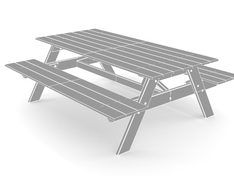 Table de pique-nique Modèle 3D