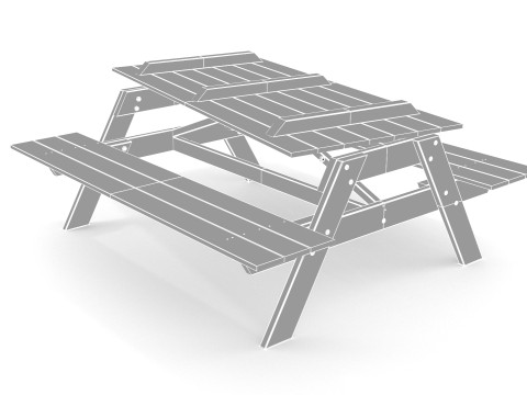 Table de pique-nique Modèle 3D