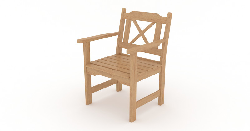 Outdoor Garden Chair 3D Model .c4d .max .obj .3ds .fbx .stl .blend 