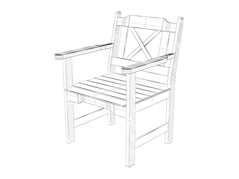 Outdoor Garden Chair 3D Model