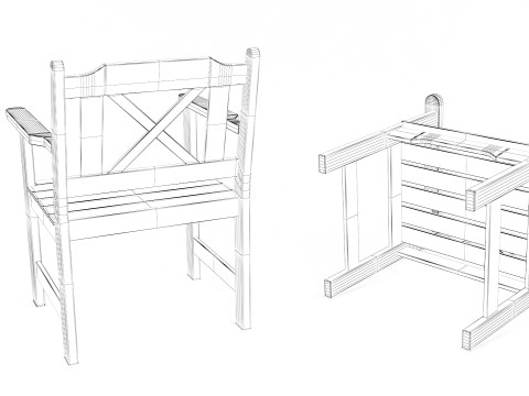 Outdoor Garden Chair 3D Model