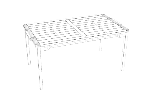 户外花园桌 3D 模型