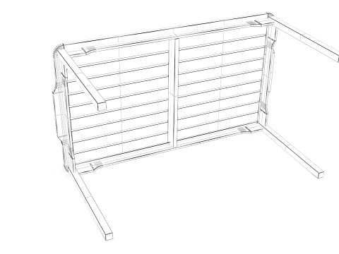 户外花园桌 3D 模型