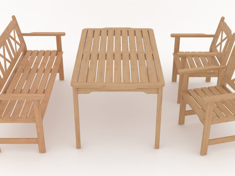 Outdoor Garden Furniture Set 01 3D Model