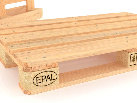 Wooden Pallet Low-Medium Poly 3D Model