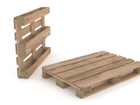 Wooden Pallet Low-Medium Poly 3D Model