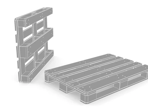 Wooden Pallet Low-Medium Poly 3D Model