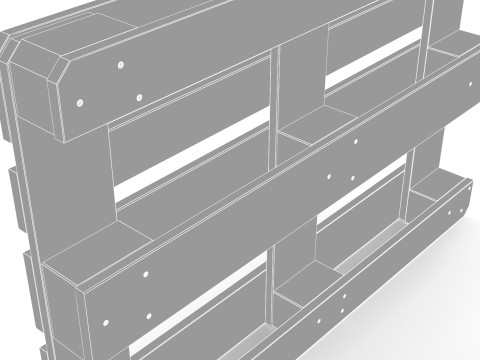 Wooden Pallet Low-Medium Poly 3D Model