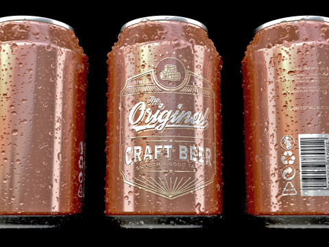 Aluminium Bir-Soda Kaleng Poli Tinggi Model 3D