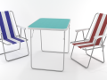 Camping Chair and Table foldable Set 3D 모델
