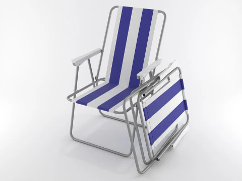 Camping Chair and Table foldable Set 3D Model