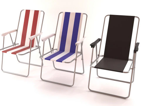 Camping Chair and Table foldable Set 3D Model
