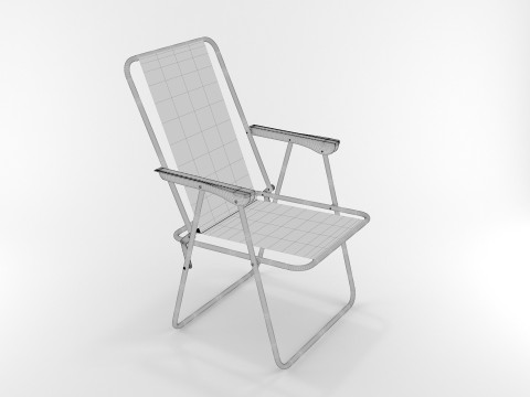Camping Chair and Table foldable Set 3D Model