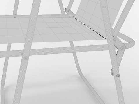 Camping Chair and Table foldable Set 3D Model