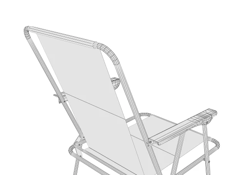 Camping Chair Table foldable - Game Ready Assets set 3D Model