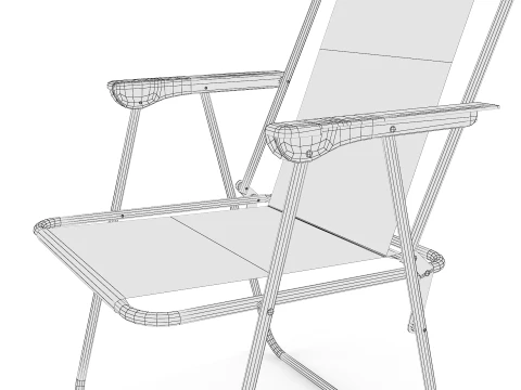 Camping Chair Table foldable - Game Ready Assets set 3D Model