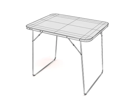 Camping Chair Table foldable - Game Ready Assets set 3D Model