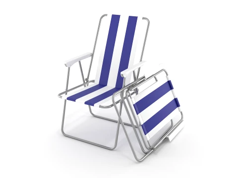 Camping Chair Table foldable - Game Ready Assets set 3D Model