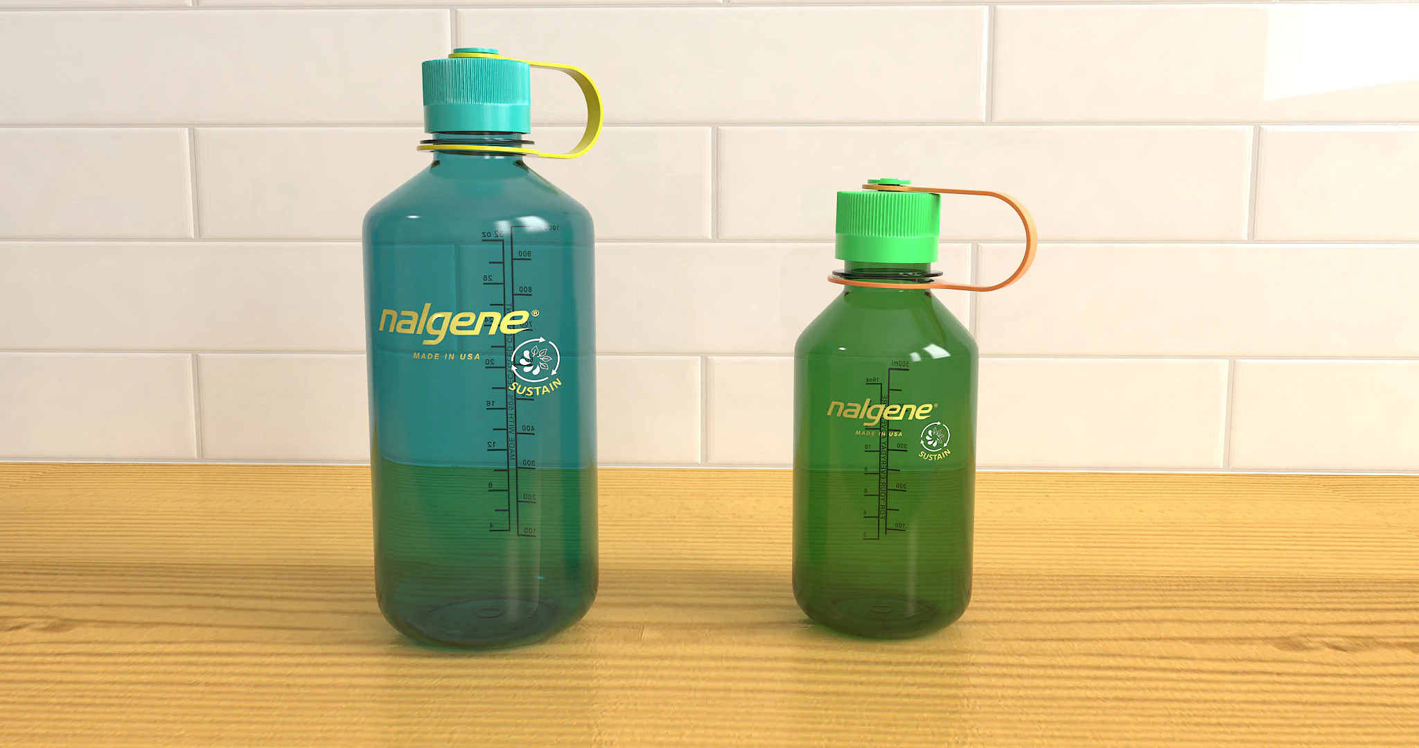 Nalgene narrow mouth Bottle Pack 3D Model .c4d .max .obj .3ds .fbx .stl .blend 