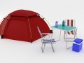 Camping Tent and equipment 3Dモデル