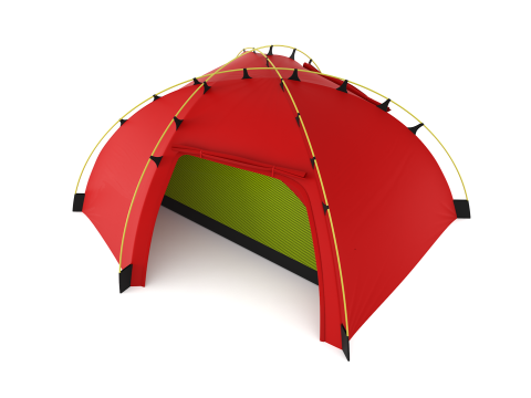 Camping Tent and equipment 3D Model