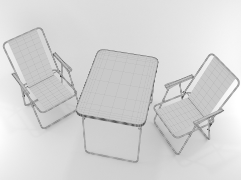 Camping Tent and equipment 3D Model