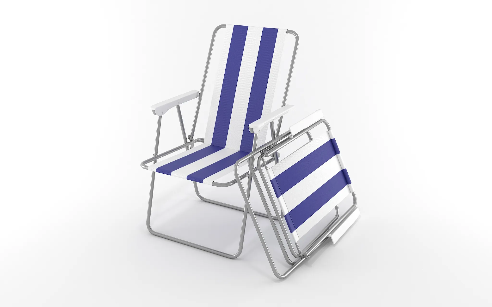 Camping Chair foldable - Game Ready Asset 3D Model .c4d .max .obj .3ds .fbx .stl .blend 