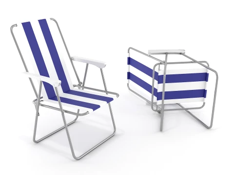 Camping Chair foldable - Game Ready Asset 3D Model
