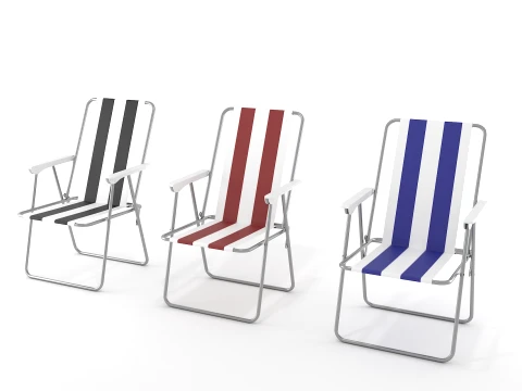 Camping Chair foldable - Game Ready Asset 3D Model