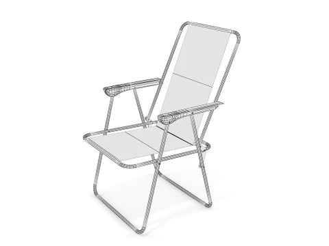 Camping Chair foldable - Game Ready Asset 3D Model
