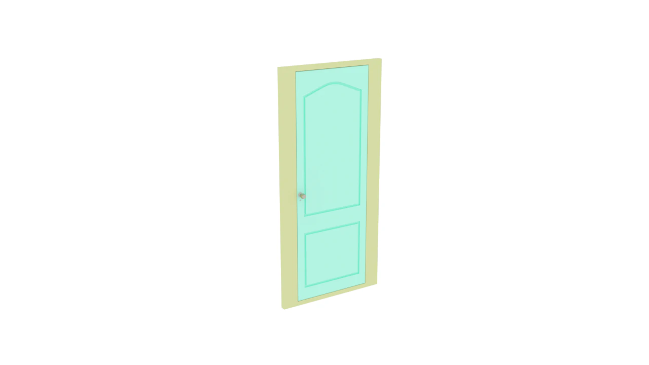 Classic interior door 3D Model .c4d .max .obj .3ds .fbx .stl .blend 