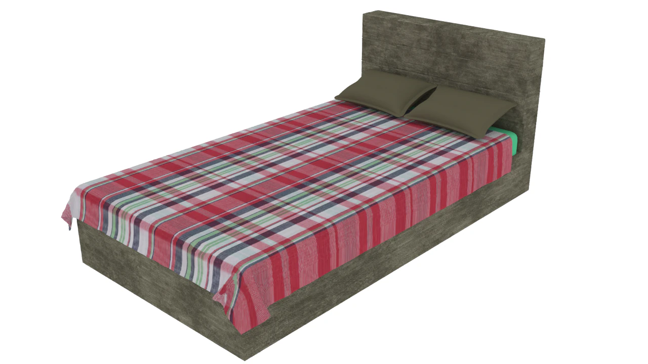 Bed 3D Model .c4d .max .obj .3ds .fbx .stl .blend 