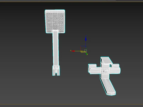 Shower with tap 3D Model
