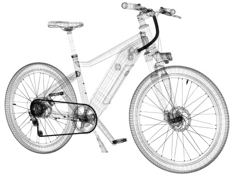 Bicicleta el&eacute;trica de montanha Modelo 3D