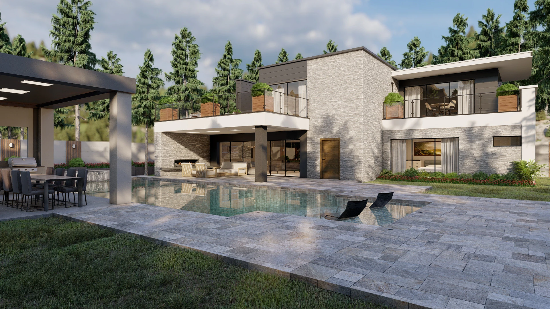 TimbraStone Residence-Villa 3D Model .c4d .max .obj .3ds .fbx .stl .blend