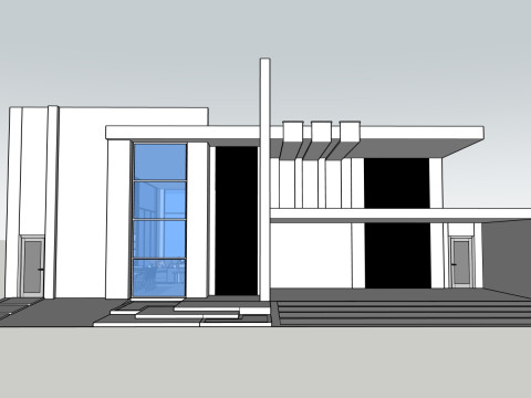 Linear Courtyard Villa 3D Model