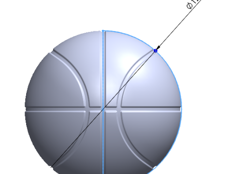 Ballon de basket Diam&egrave;tre 120 mm et 250 mm Mod&egrave;le d'impression 3D Modèles 3D en vedette
