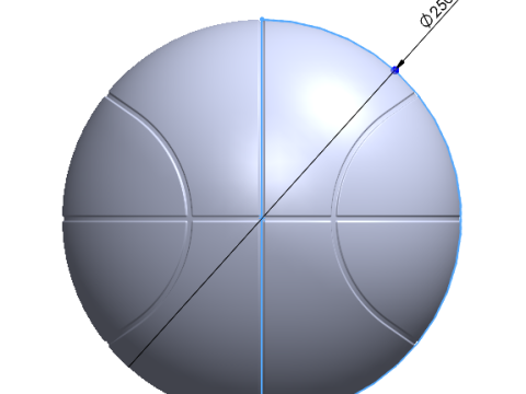 Ballon de basket Diam&egrave;tre 120 mm et 250 mm Mod&egrave;le d'impression 3D Modèles 3D en vedette