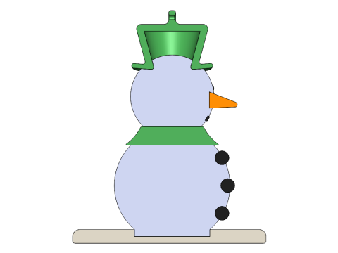 Customizable Snowman Keychain 3D print model 3D Print Model