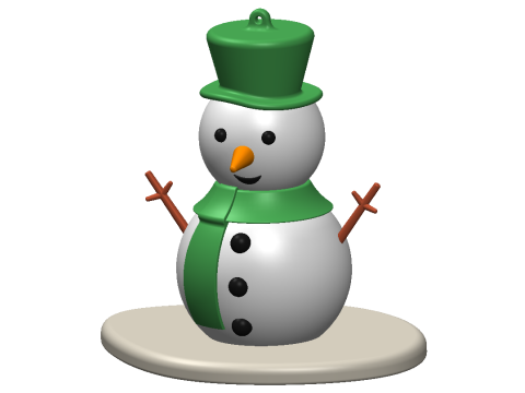 Customizable Snowman Keychain 3D print model 3D Print Model
